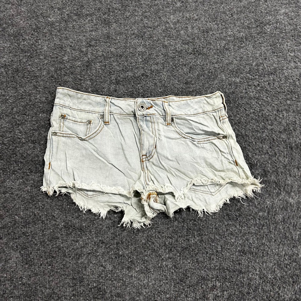 Bullhead Denim Co. Shorts Womens Size 5 Light Wash Low Rise Cotton Raw Hem